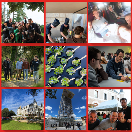 Collage van onze teambuilding in Saint-Etienne.
